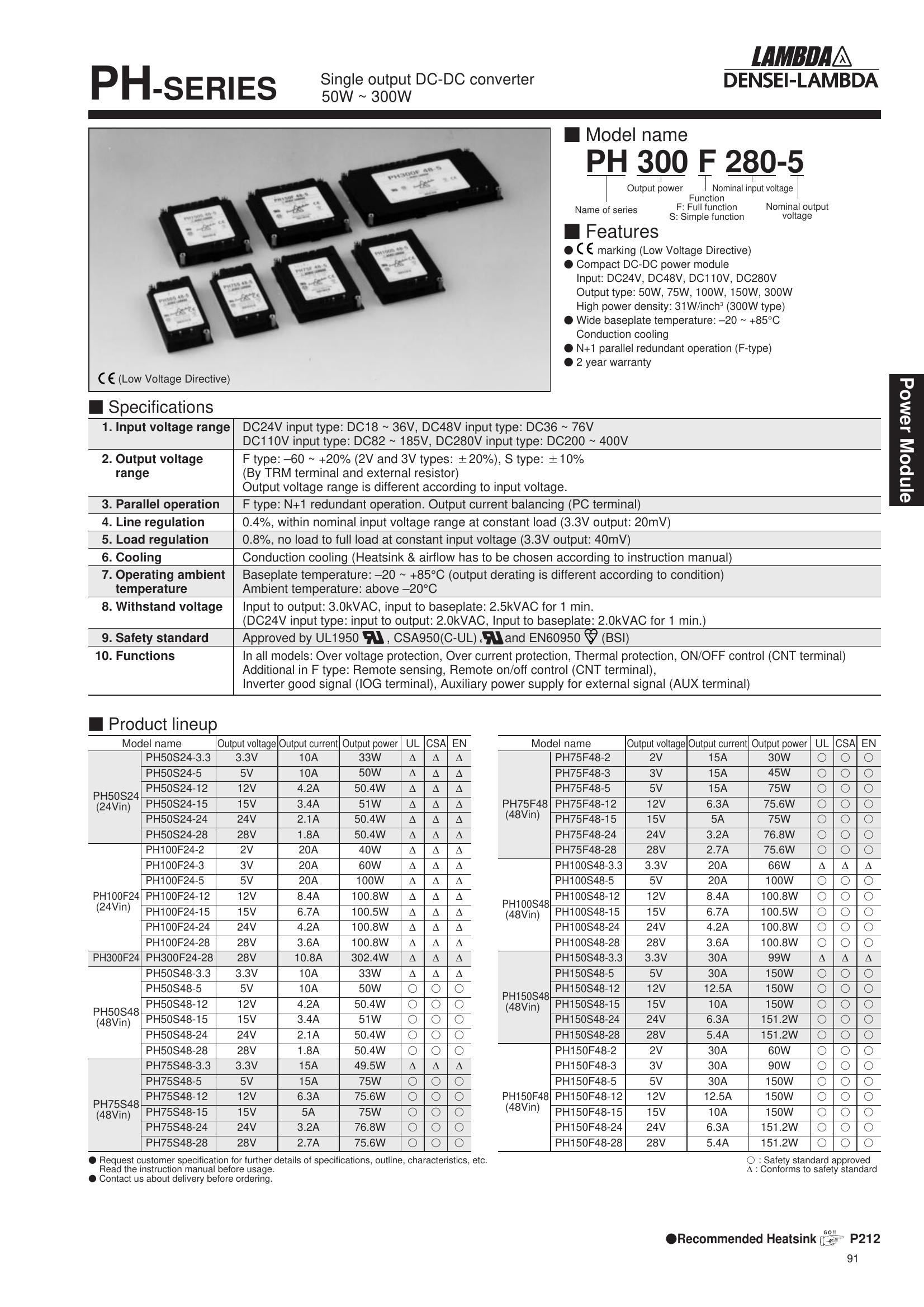 PH300F280-3 TDK-Lambda Power Supplies & DC-DC Converters