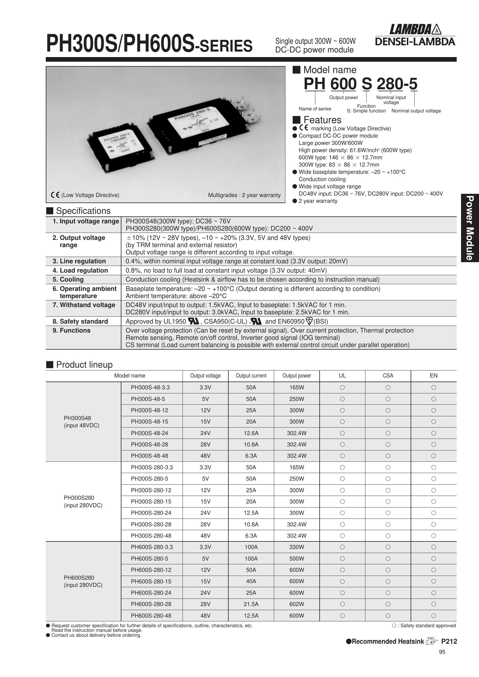 PH300S48-28 TDK-Lambda Power Supplies & DC-DC Converters