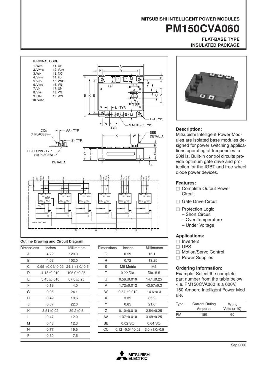 PM150CVA060, Mitsubishi, Power Transistor Module