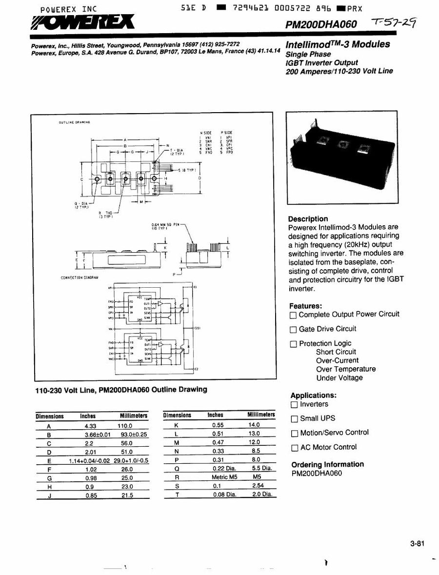PM150DHA-060 Intelligent Power Module from Mitsubishi