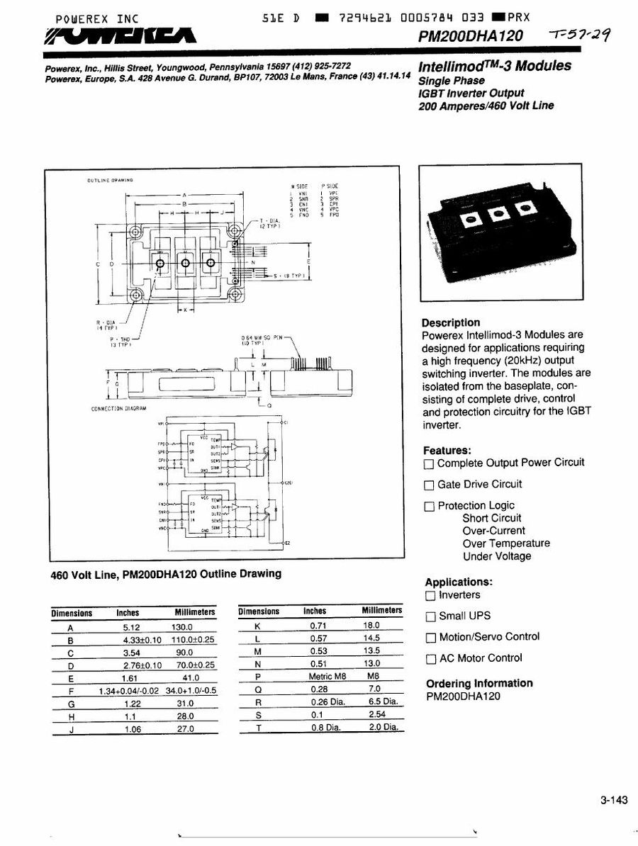 PM150DHA120, Mitsubishi, Power Transistor Module