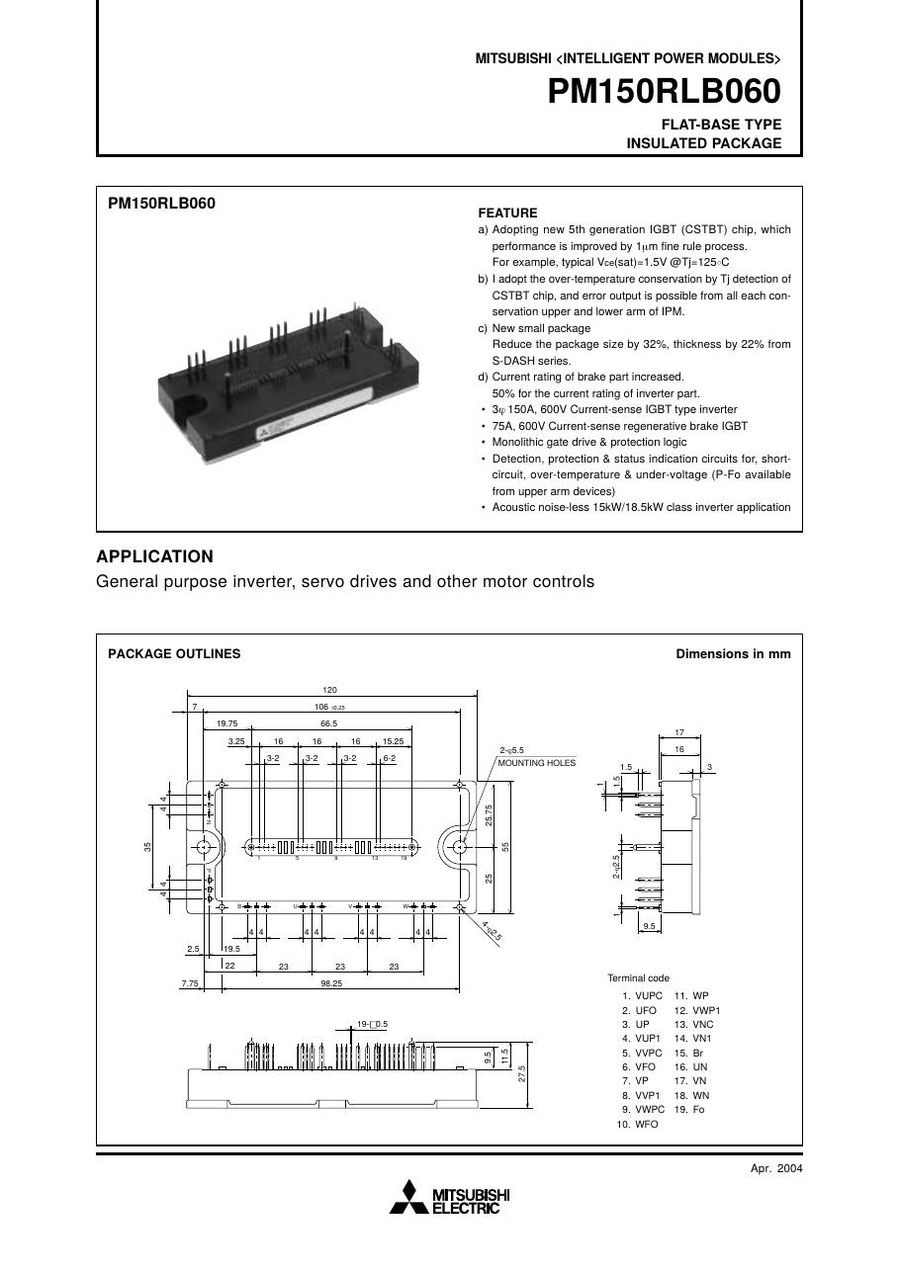 PM150RLB060, Mitsubishi, Power Transistor Module