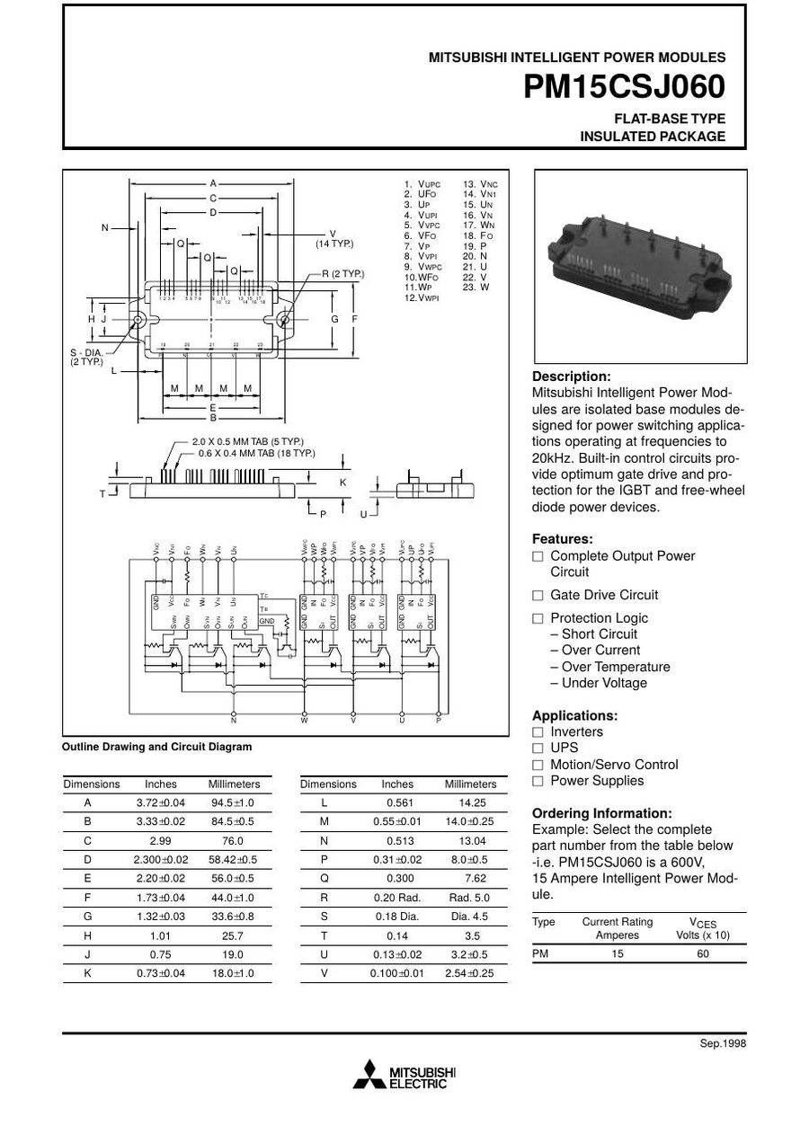 PM15CSJ060 Mitsubishi Intelligent Power Module