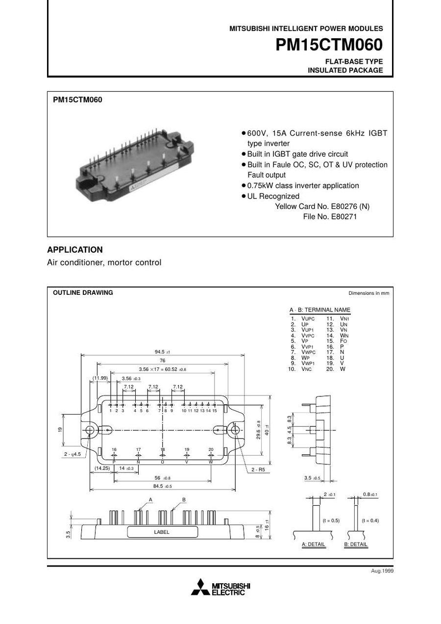 PM15CTM060 Mitsubishi Intelligent Power Modules (IPM)