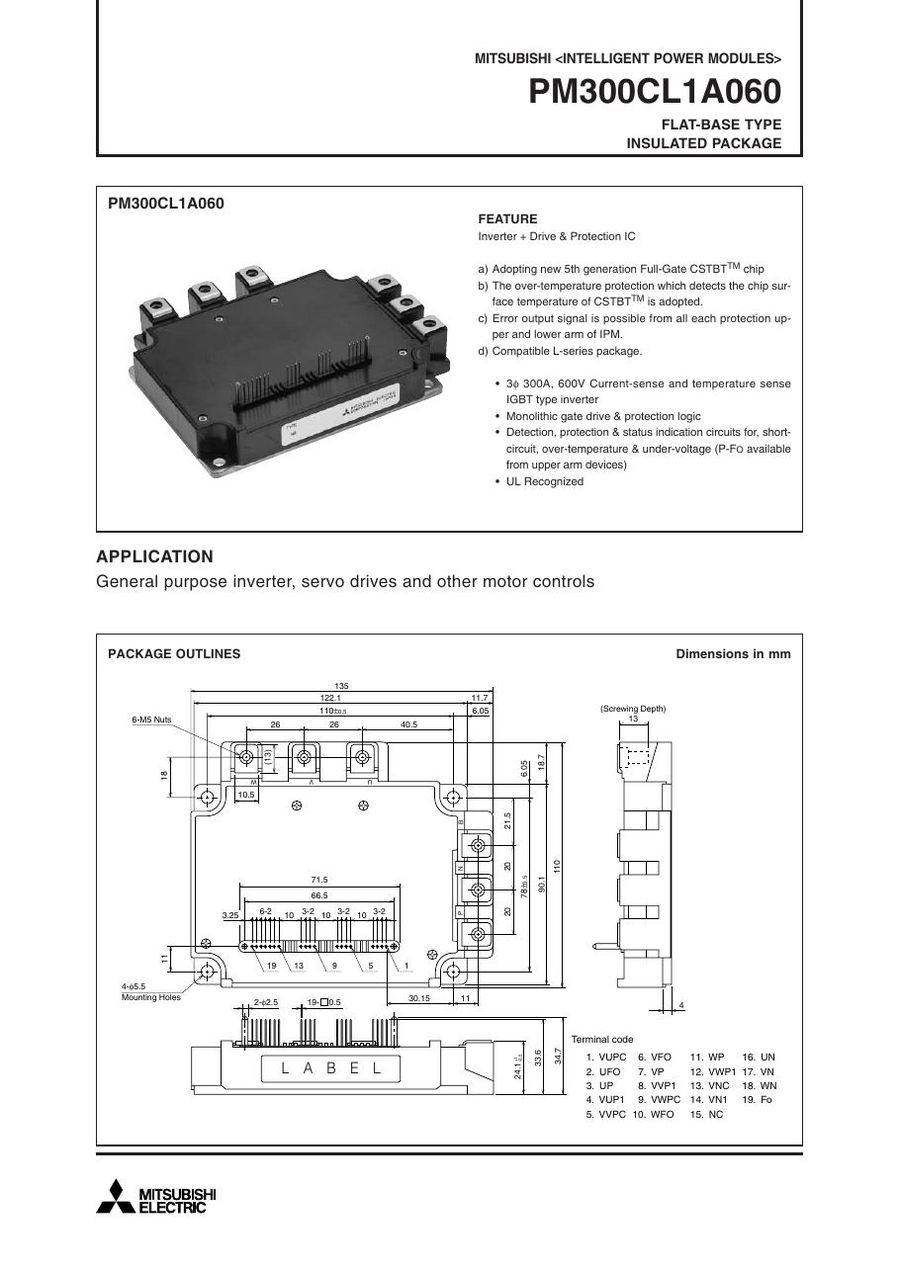 PM300CL1A060 Mitsubishi Intelligent Power Modules (IPM)
