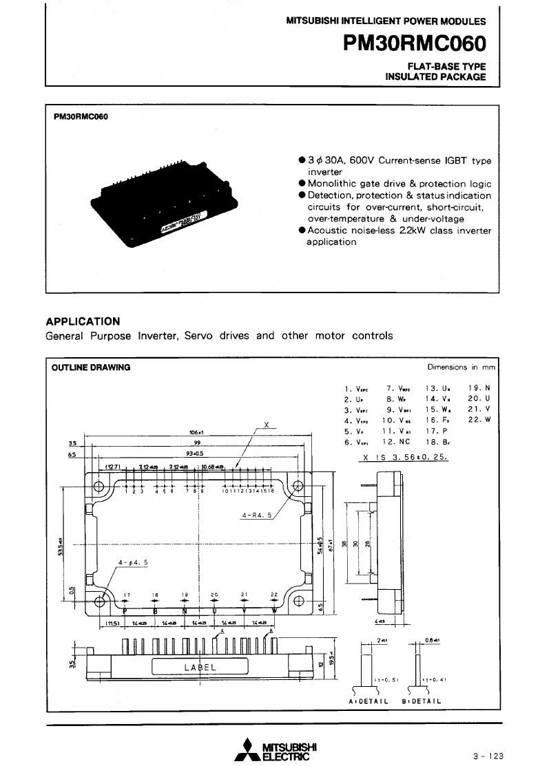 PM30RMC060 Mitsubishi Intelligent Power Modules (IPM)