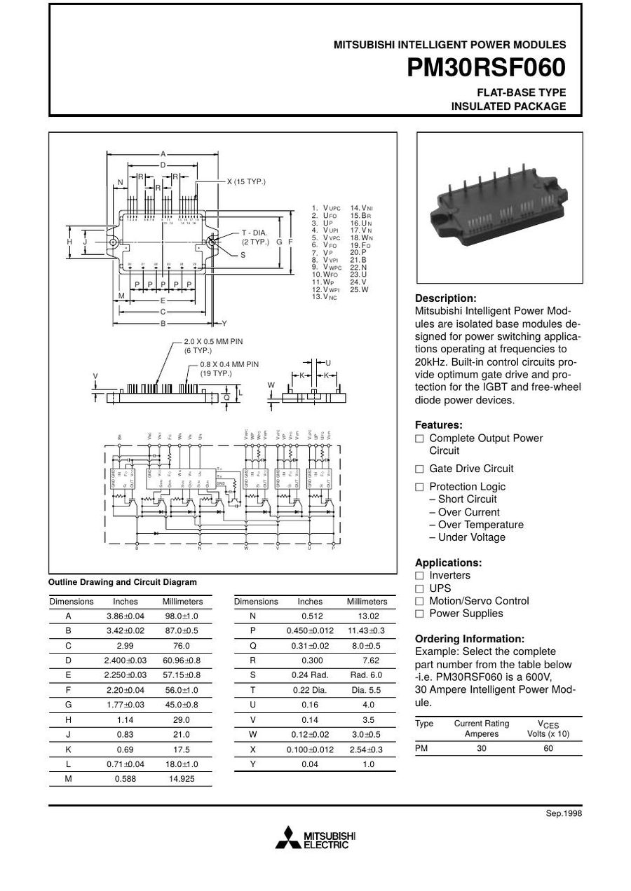 PM30RSF60, Mitsubishi,  Power Transistor Module