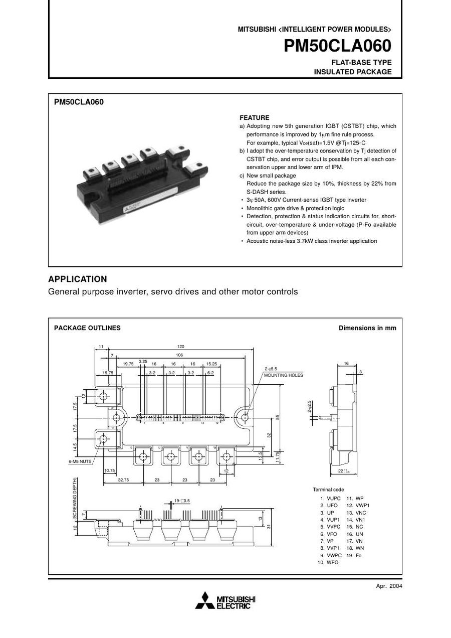 PM50CLA060, Mitsubishi, Power Transistor Module
