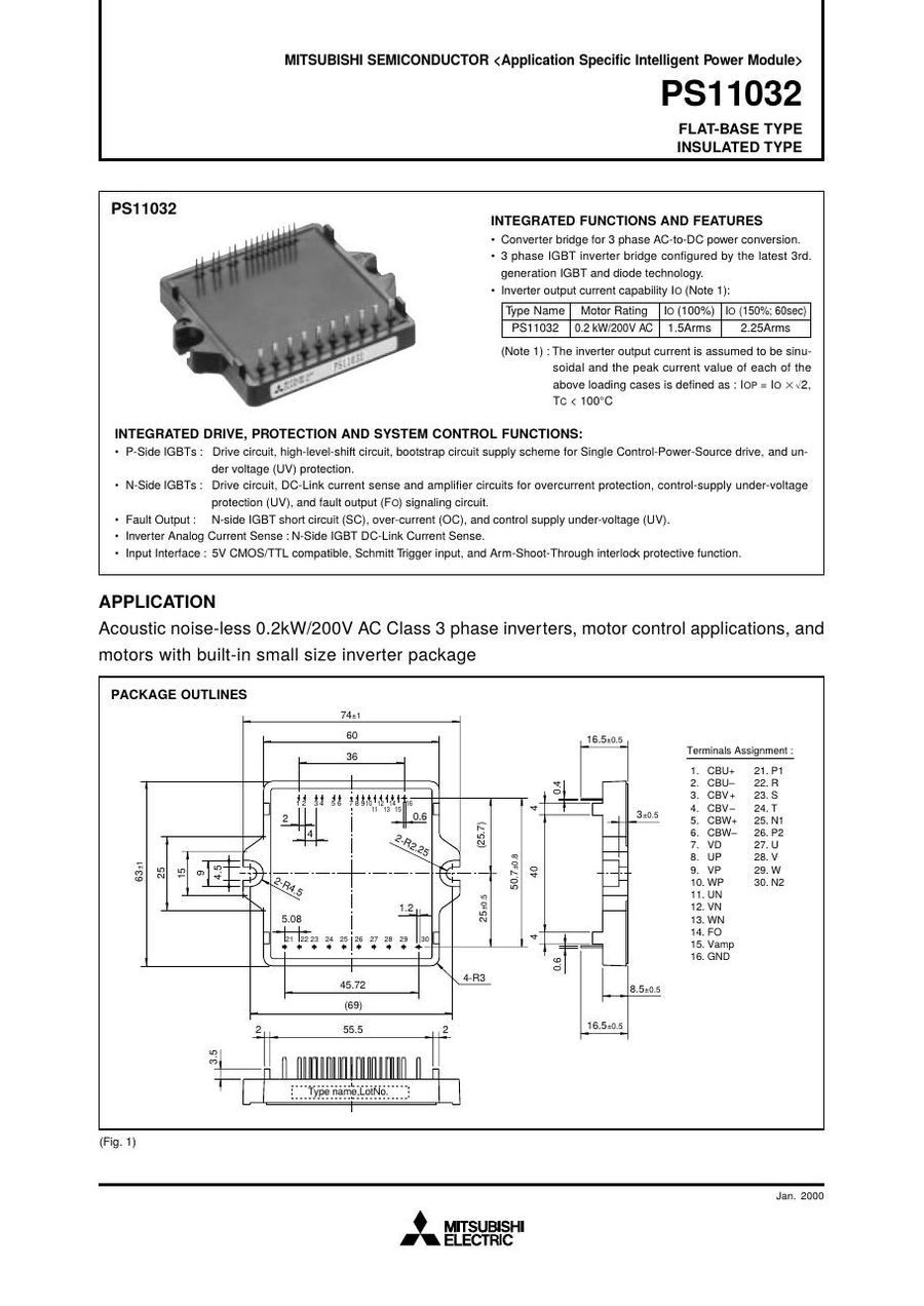 PS11032 Mitsubishi Power Transistor Module