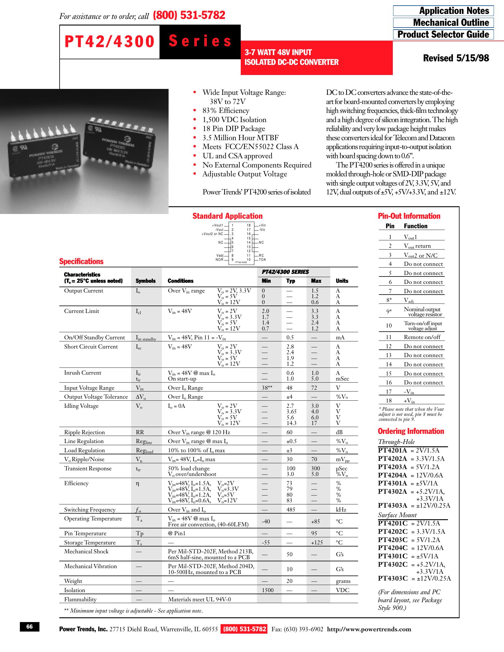 PT4303C NIEC DC-DC Converter Module