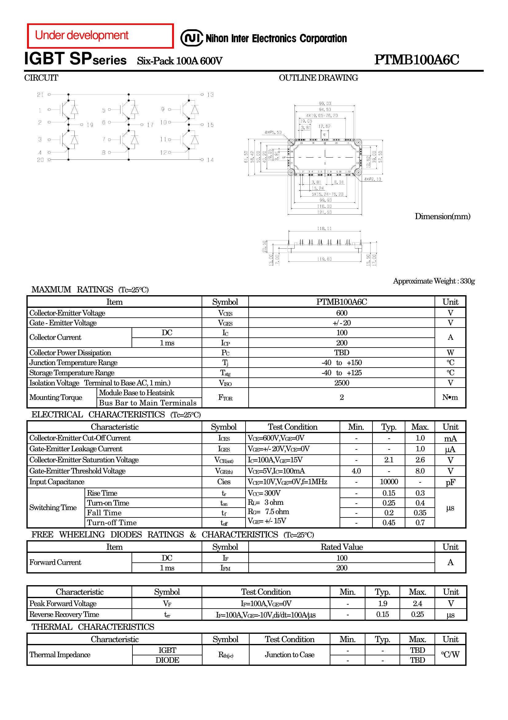 PTMB100A6C NIEC IGBT Modules