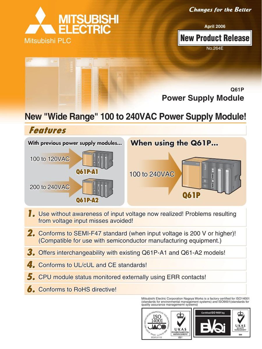 Q61P, MITSUBISHI, Power Supply Module