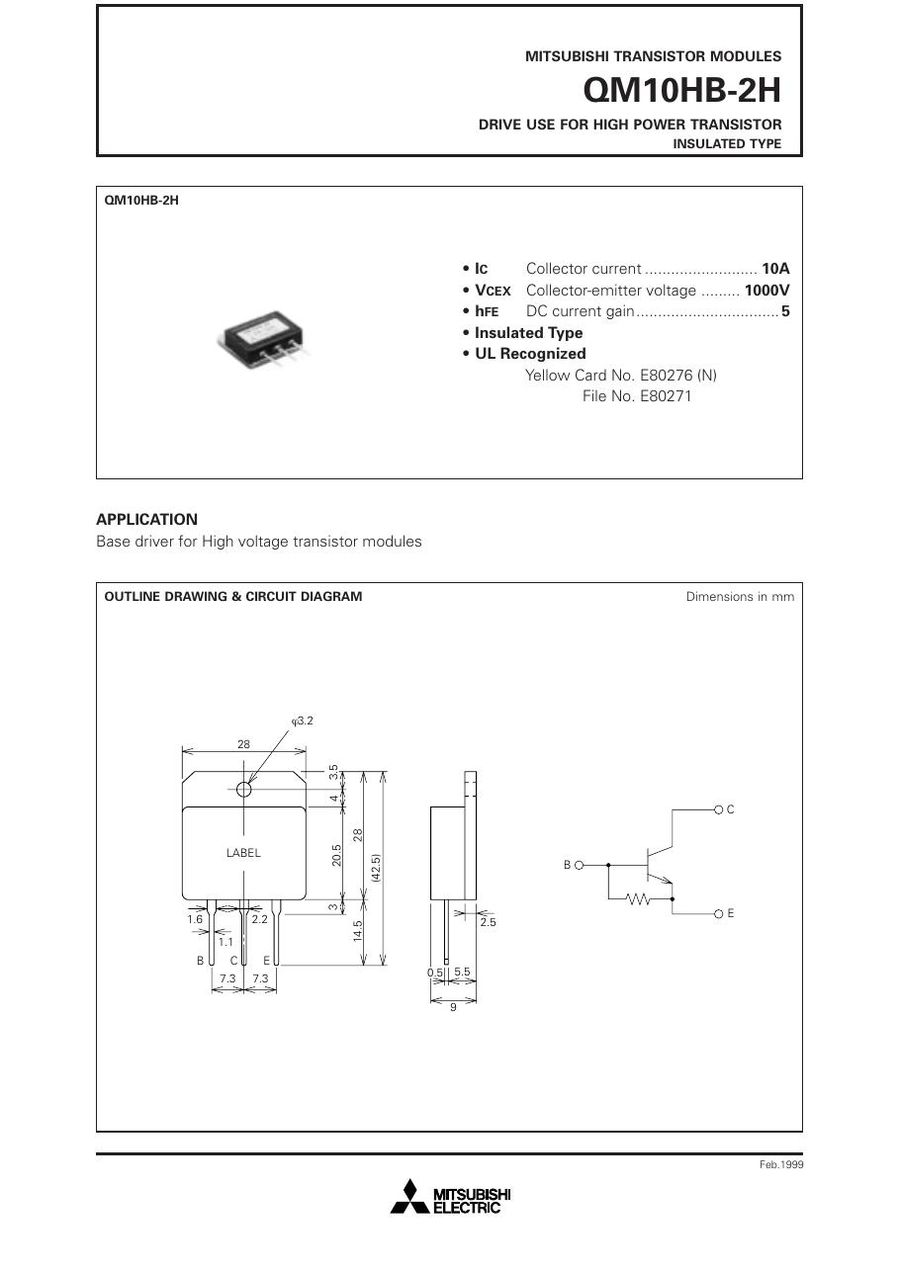 QM10HB-2H Mitsubishi Darlington / Bipolar Transistor Modules