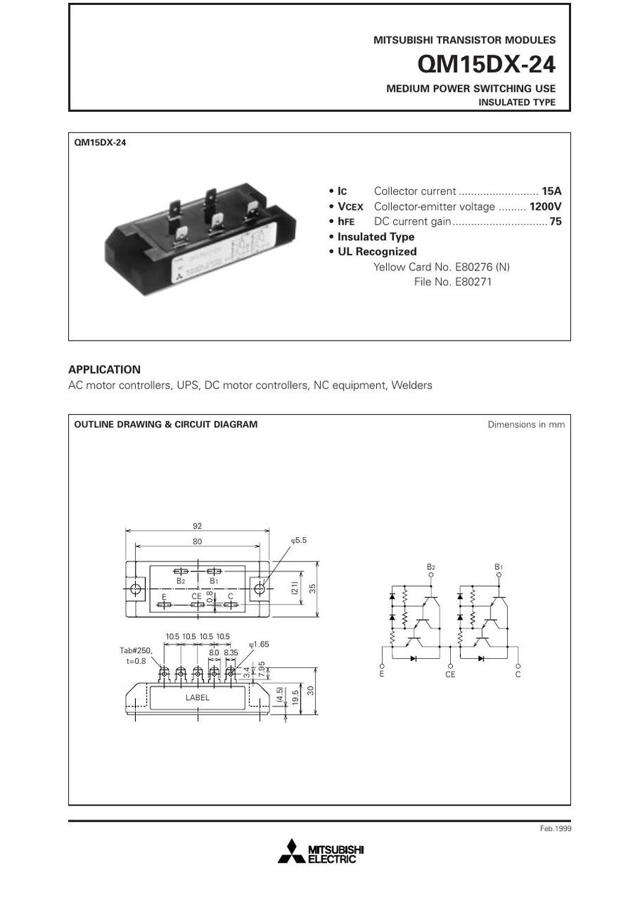 QM15DX-24, Mitsubishi,  Power Transistor Module