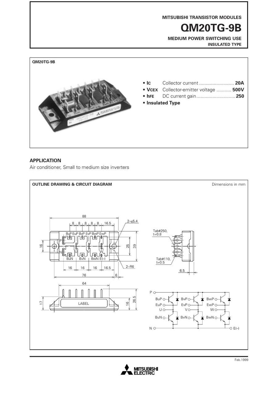 QM20TG-9B, Mitsubishi,  Power Transistor Module 
