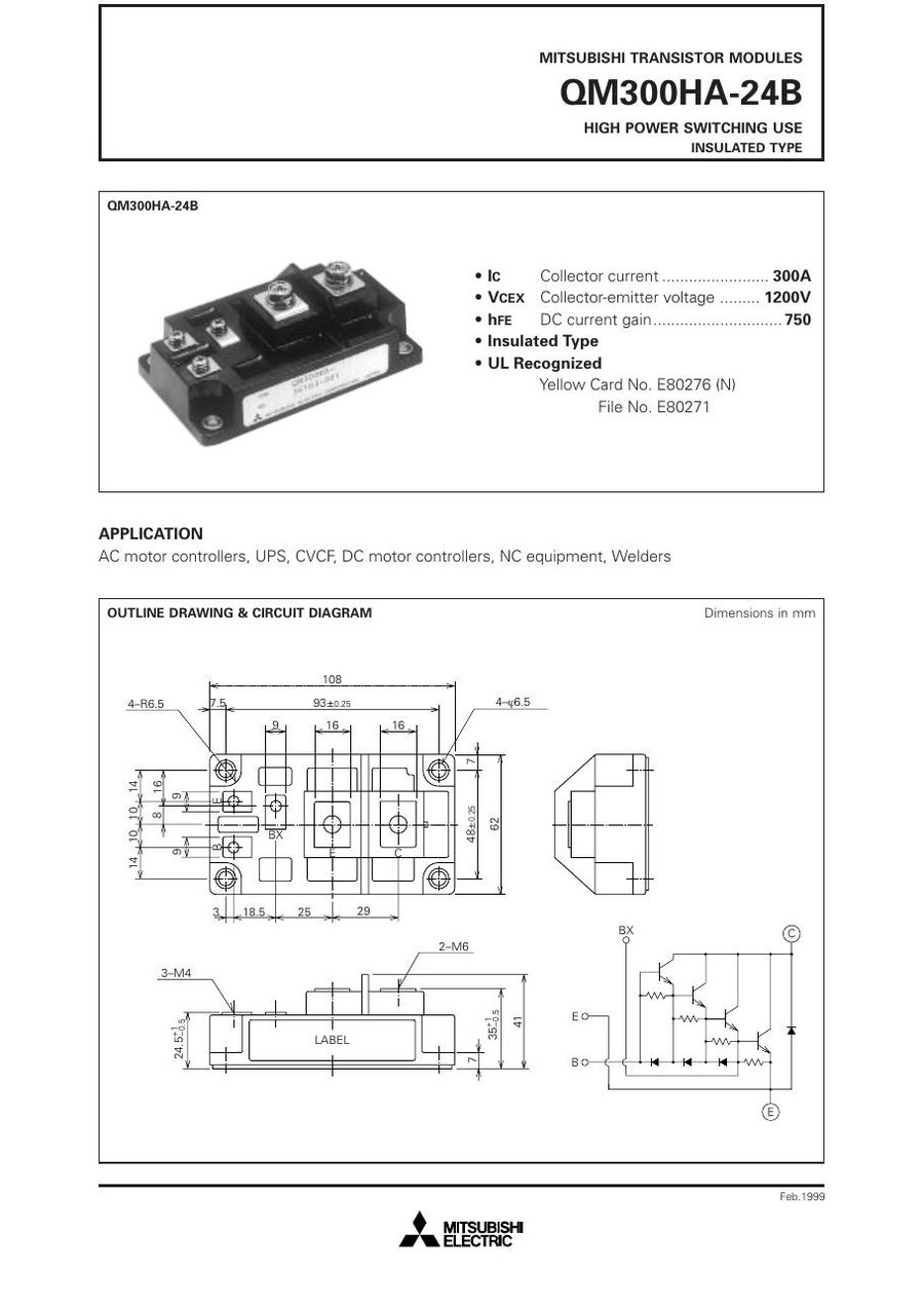 QM300HA-24B Power Transistor Module from Mitsubishi