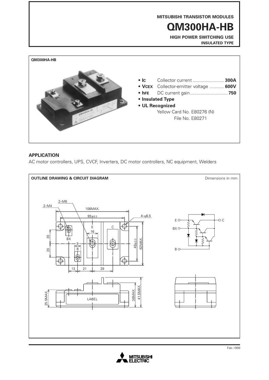 QM300HA-H, Mitsubishi,  Power Transistor Module