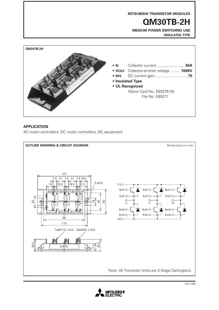 QM30TB-2H, Mitsubishi,  Power Transistor Module 
