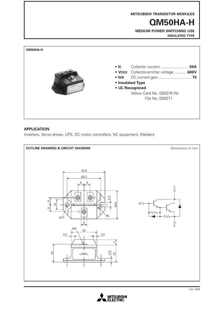 QM50HA-H Mitsubishi Darlington / Bipolar Transistor Modules
