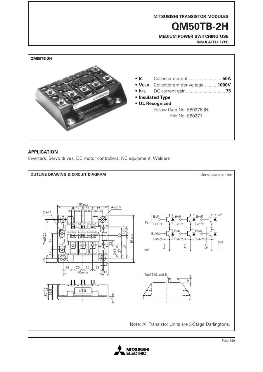 QM50TB2H, Mitsubishi,  Power Transistor Module