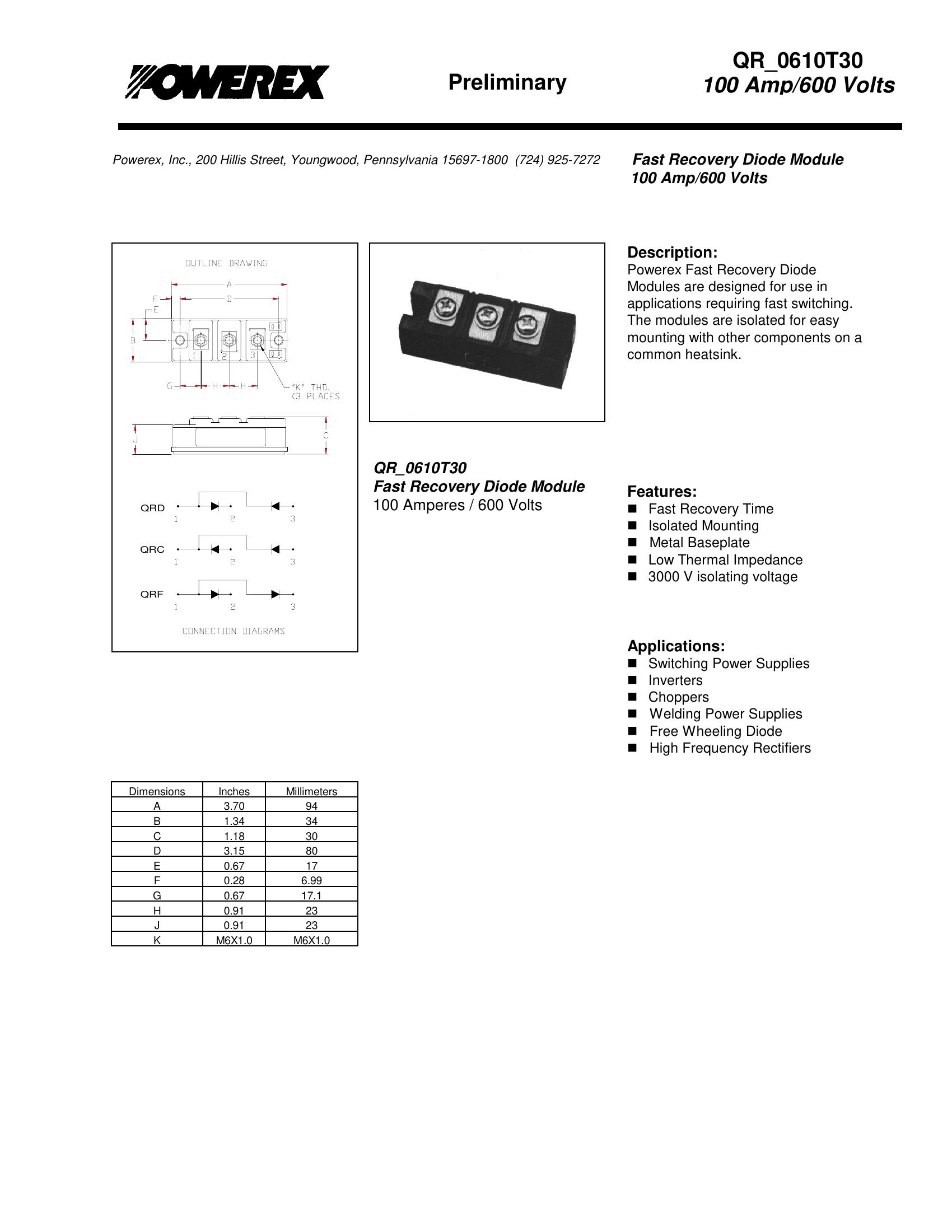 QRD0610T30 TDK-Lambda Power Supplies & DC-DC Converters