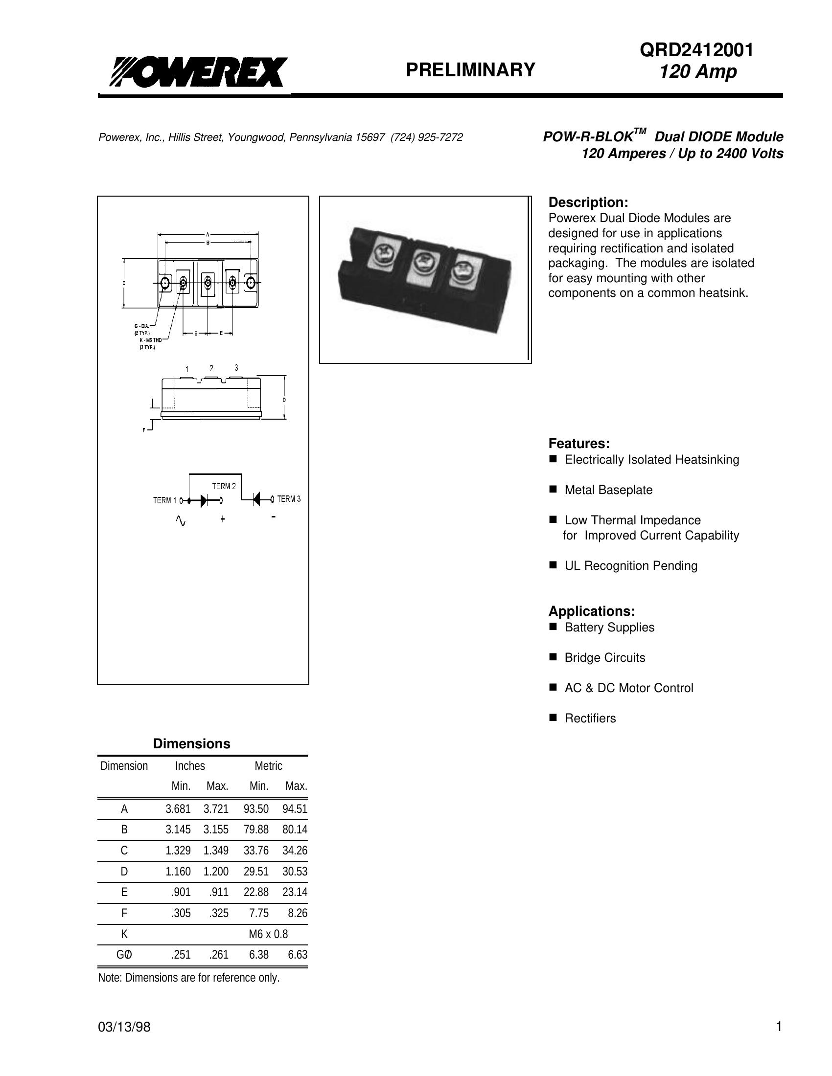QRD2412001 TDK-Lambda Power Supplies & DC-DC Converters