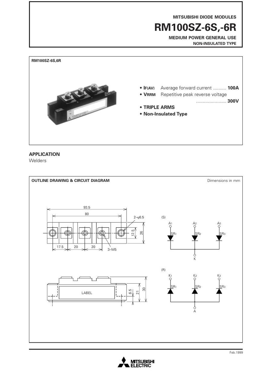 RM100SZ-6S, Mitsubishi, Power Transistor Module