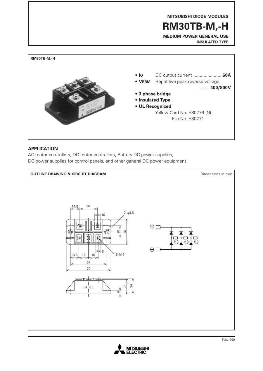 RM30TB-M, Mitsubishi,  Power Transistor Module