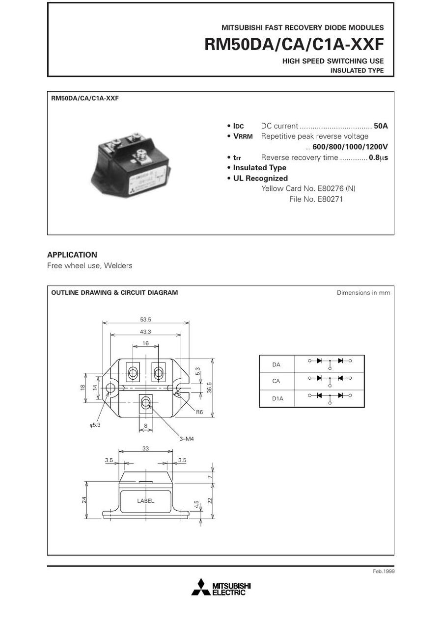 RM50CA-12F, Mitsubishi,  Power Transistor Module 
