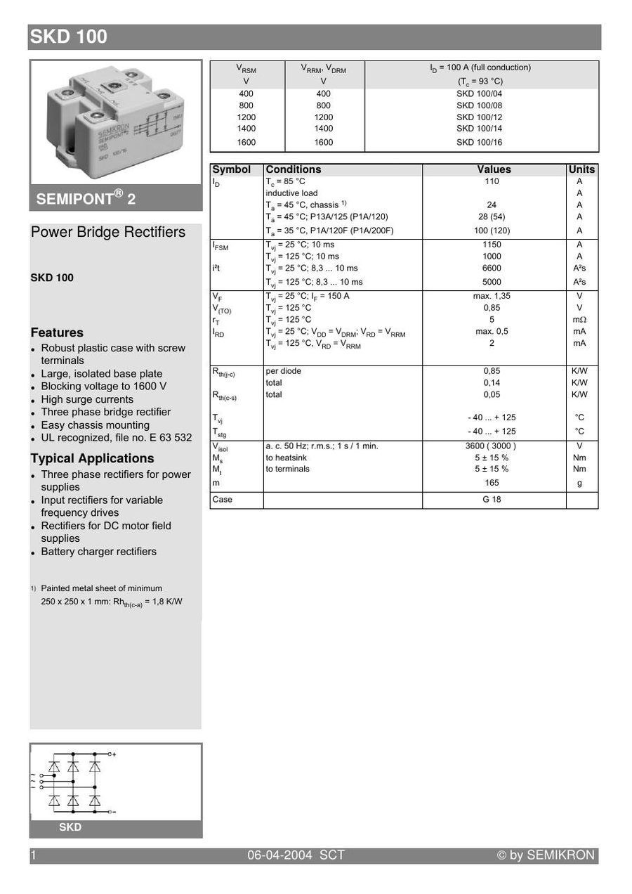 SKD100-04, SEMIKRON, Power Module
