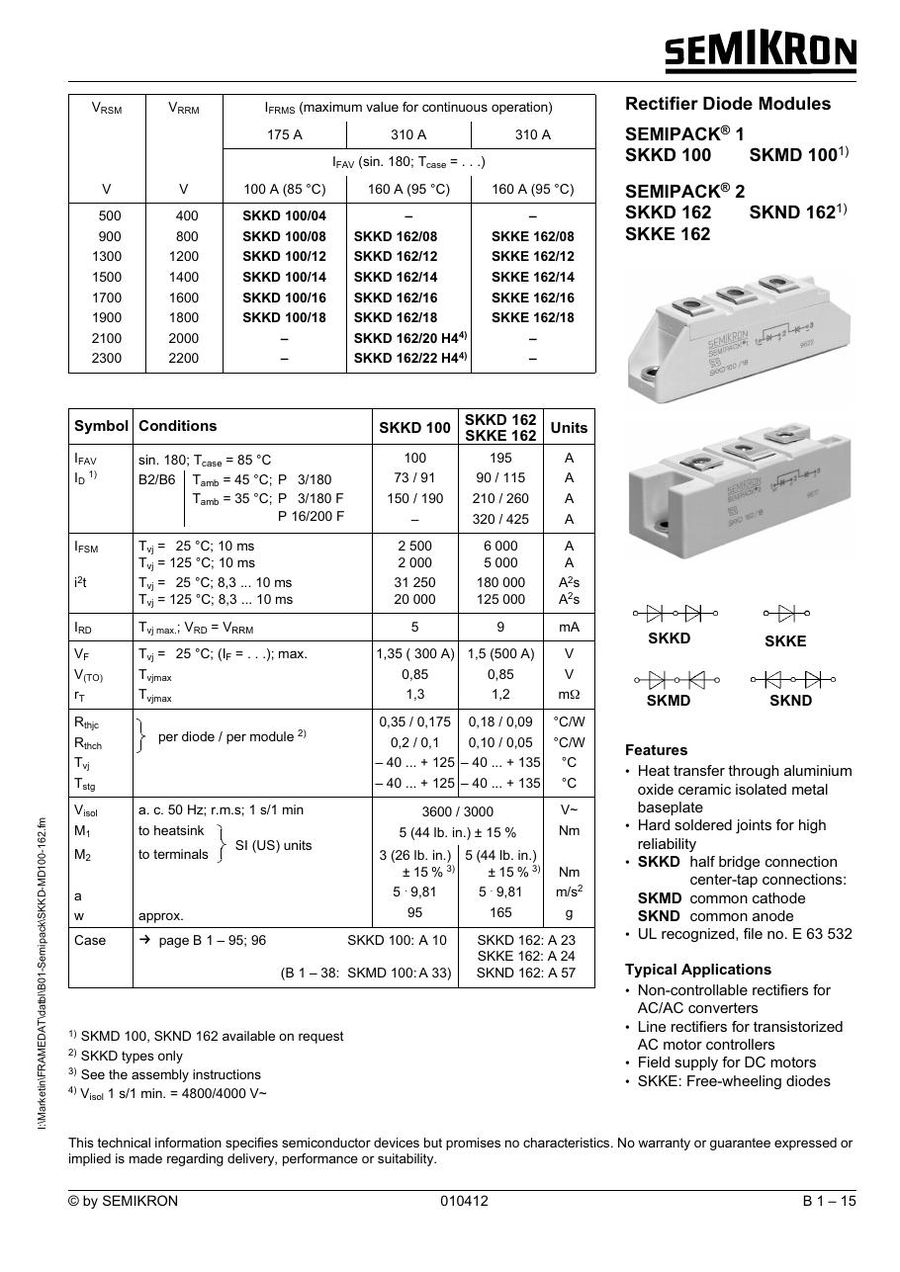 SKKD10008, SEMIKRON, Power Module