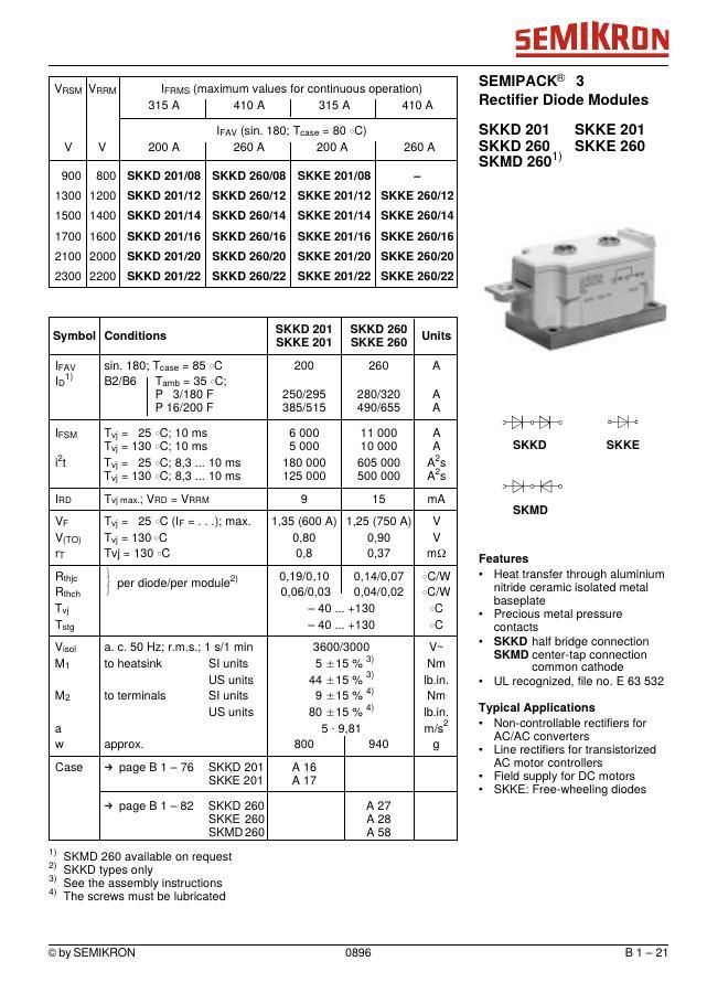 SKKD20116, SEMIKRON, Power Module