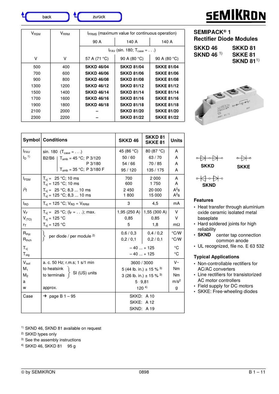 SKKD4612 Semikron Diode & Rectifier Modules