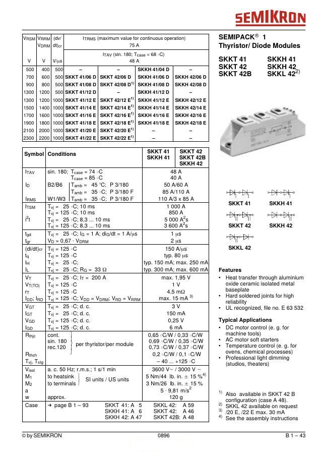 SKKL42-14E, SEMIKRON, Power Module