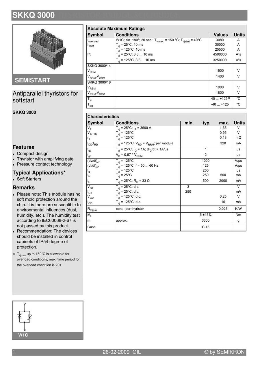 SKKQ3000-18E Semikron Thyristor / Diode Module