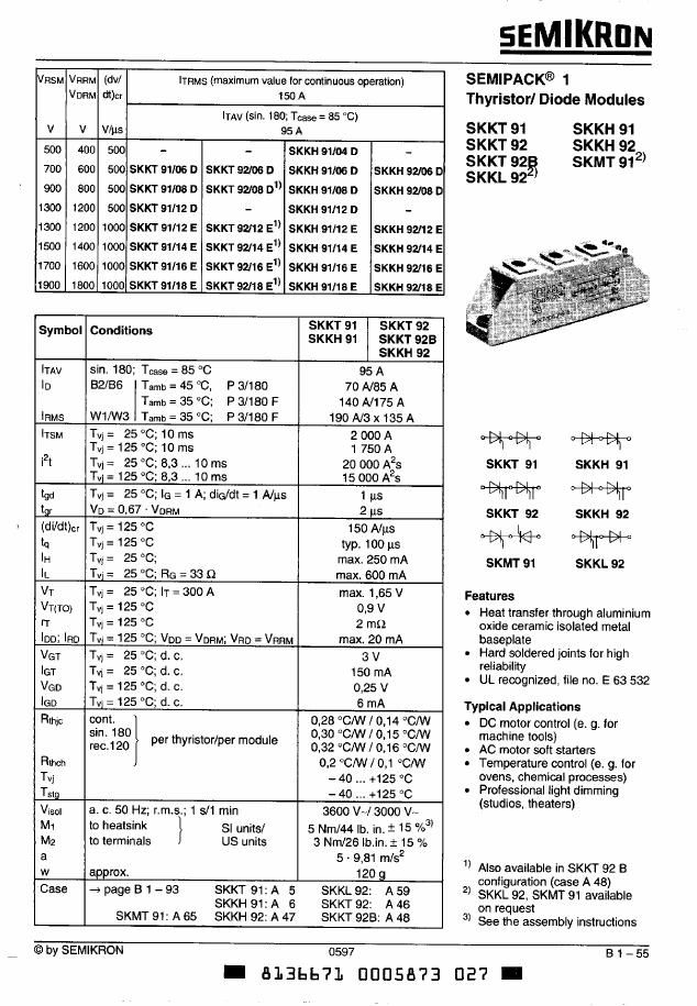 SKKT105-12D, SEMIKRON, Power Module