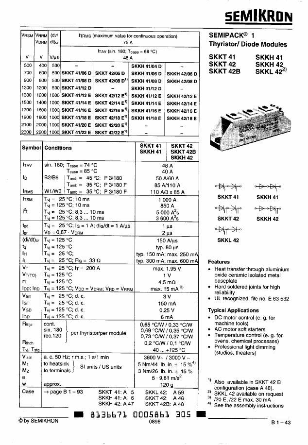 SKKT56-06D, SEMIKRON, Power Module