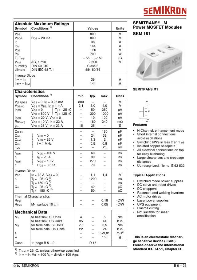 SKM191 Semikron power module from Semikron