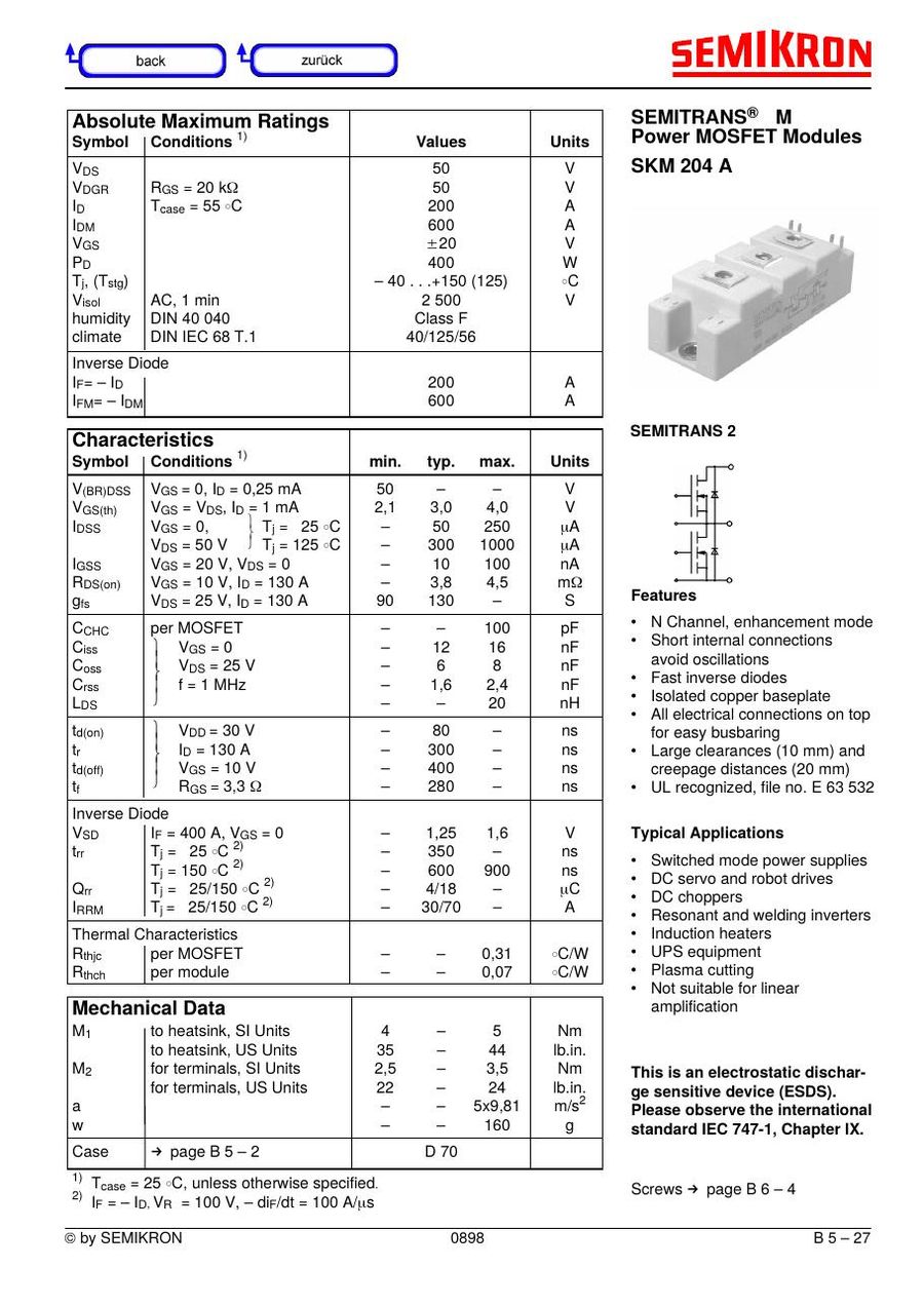 SKM204A Semikron IGBT Modules