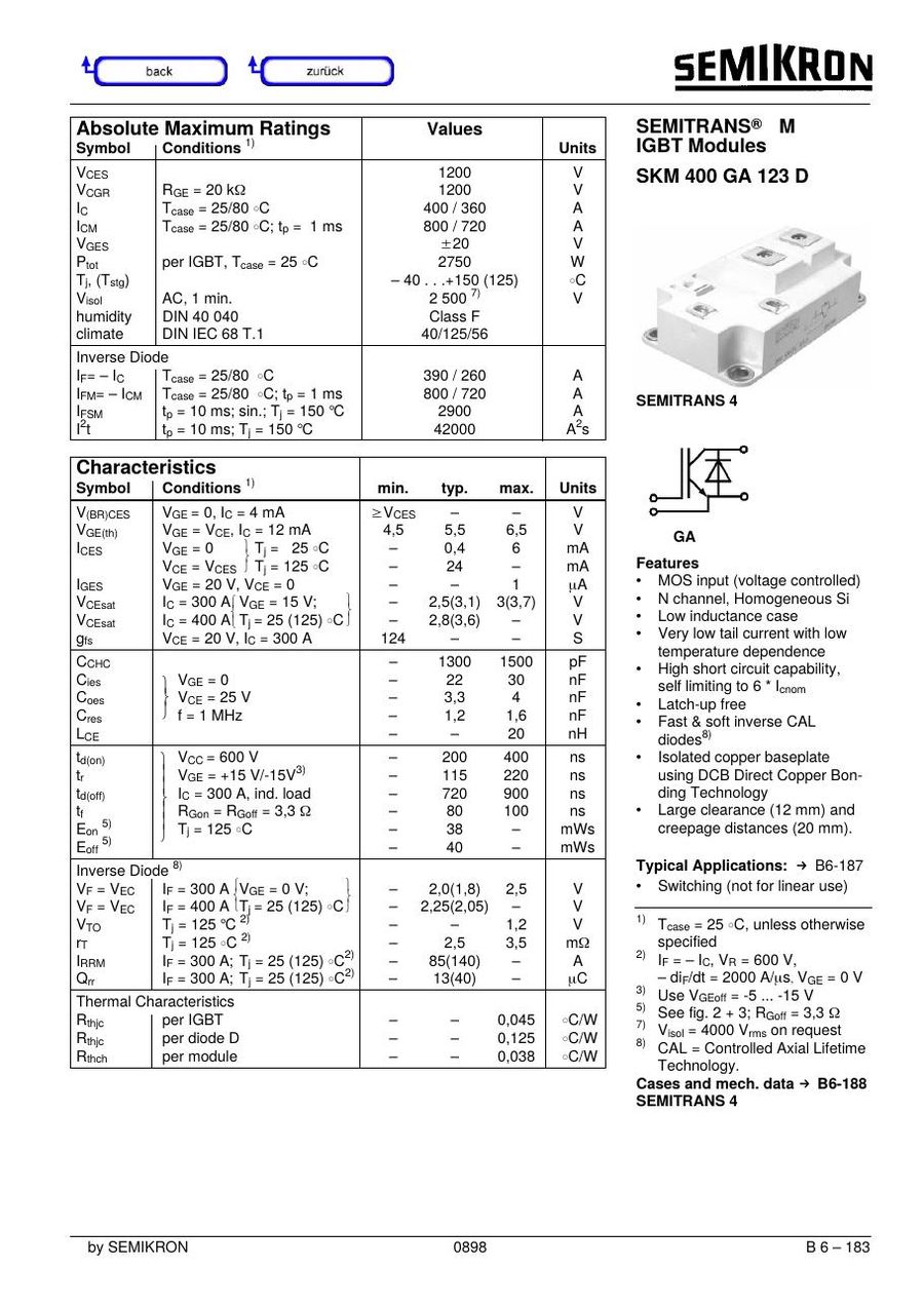 SKM400GA123D Semikron IGBT Modules