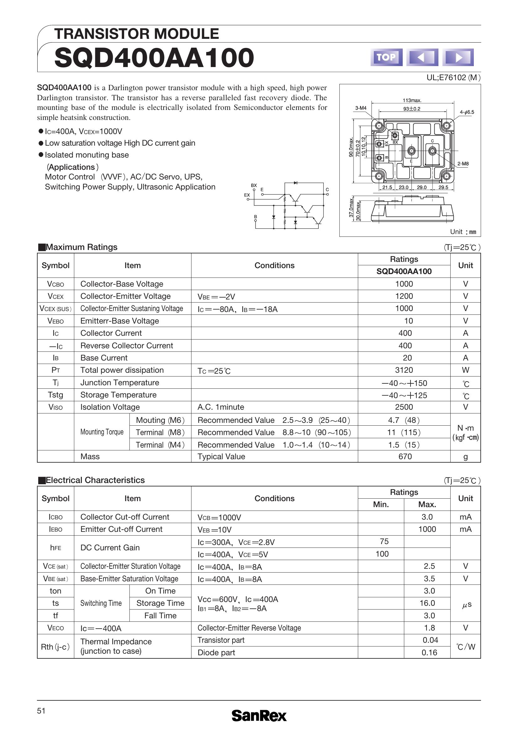SQD400AA100 SanRex