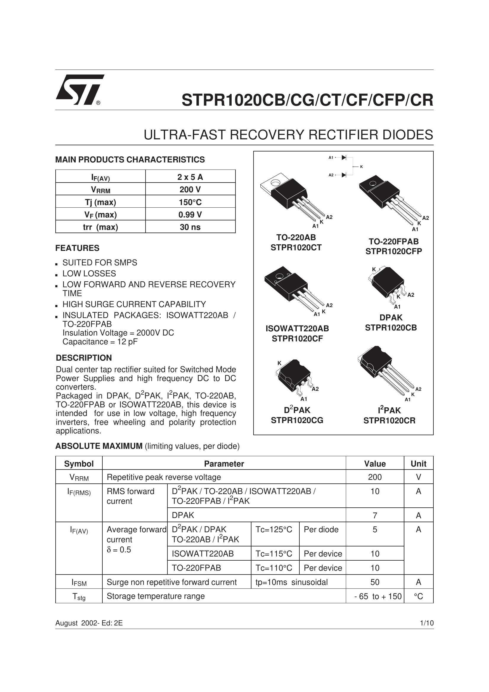 STPR1020CFP TDK-Lambda Power Supplies & DC-DC Converters