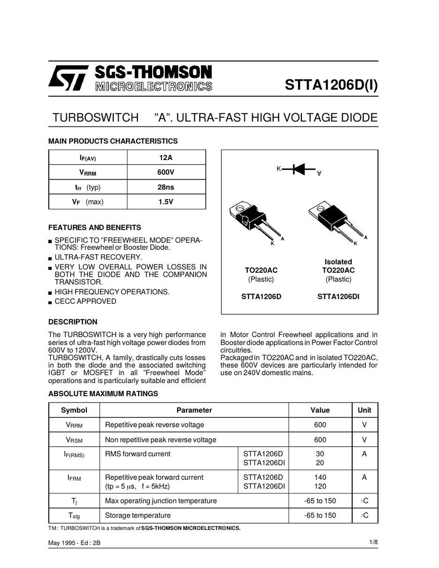 STTA1206DI Semikron Rectifier & Schottky Diodes