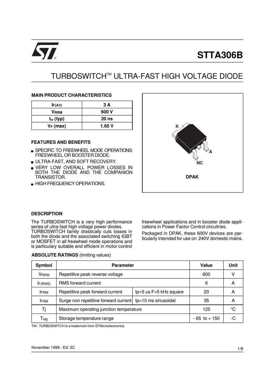 STTA306B Semikron Rectifier & Schottky Diodes