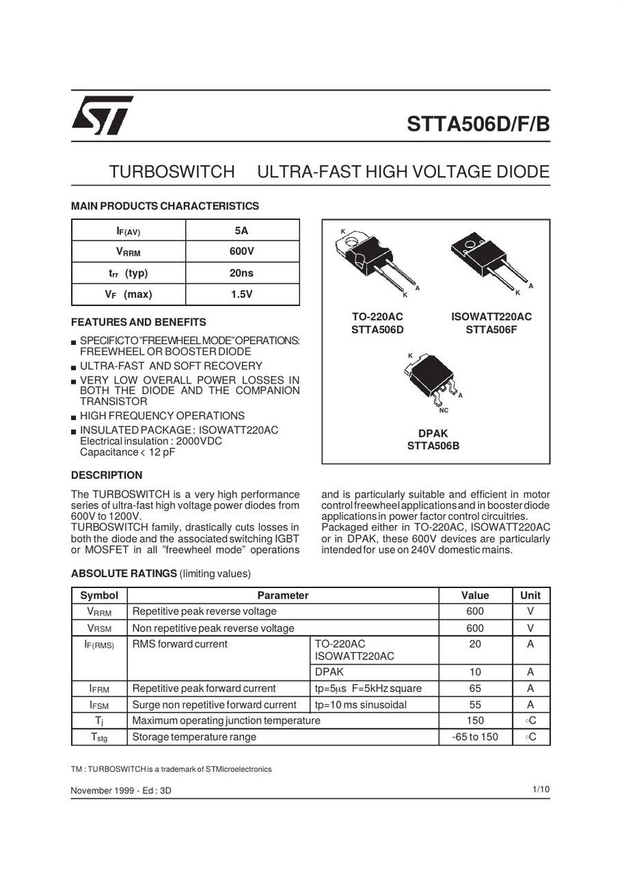 STTA506B Semikron Rectifier & Schottky Diodes
