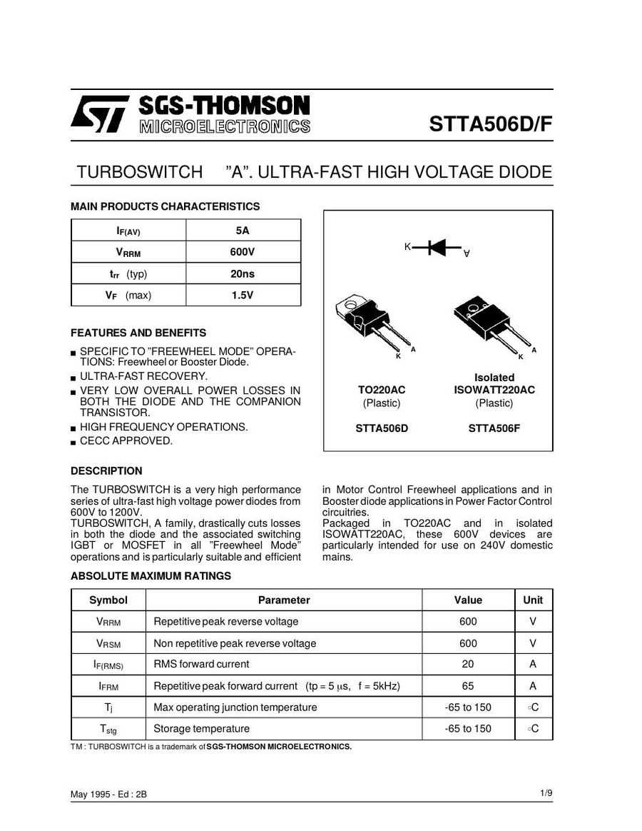 STTA506F Semikron Rectifier & Schottky Diodes
