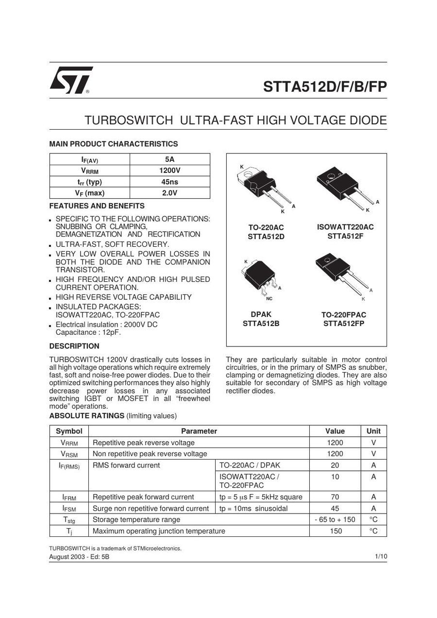 STTA512FP Semikron Rectifier & Schottky Diodes