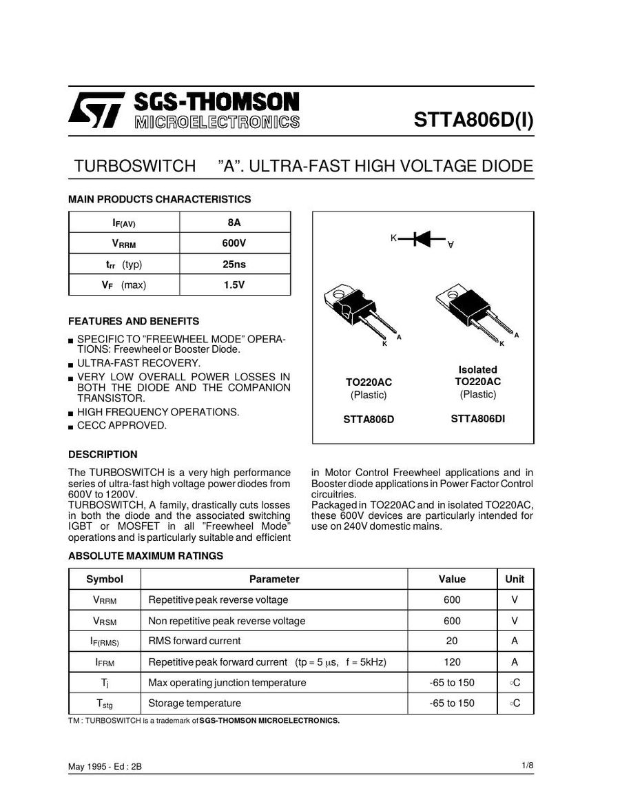 STTA806D Semikron Rectifier & Schottky Diodes