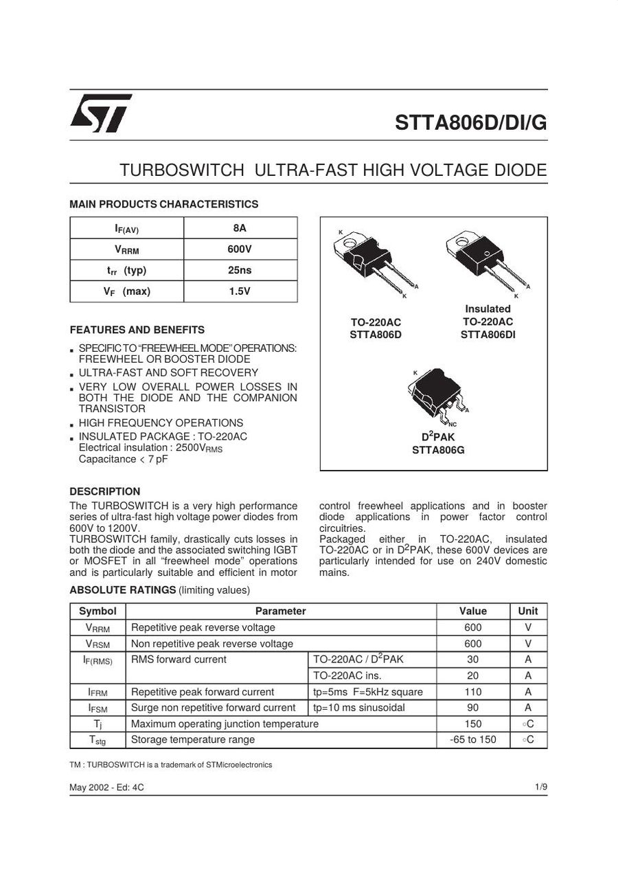 STTA806G Semikron Rectifier & Schottky Diodes