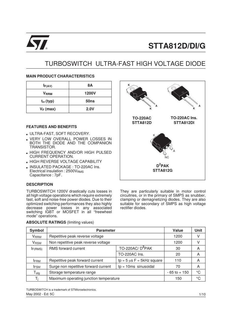 STTA812G Semikron Rectifier & Schottky Diodes